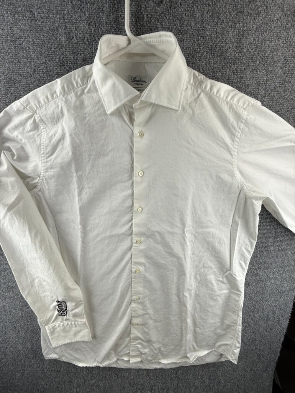 Stenstroms Fitted Body Twofold Super 16 White Cotton Shirt Long Sleeve Solid